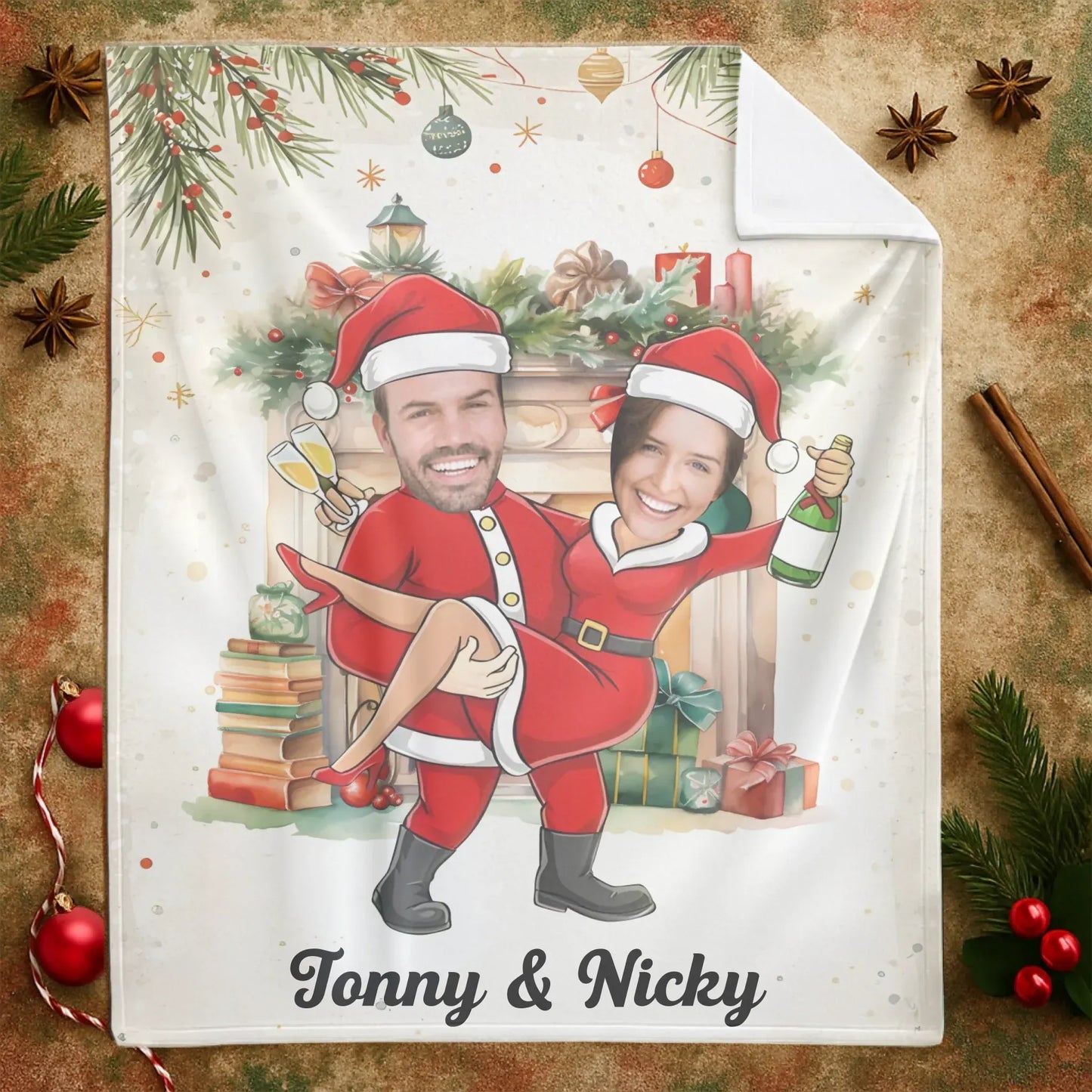 The Cutest Couple Is Celebrating The Christmas Holiday - Personalized Couple Photo Custom Blanket