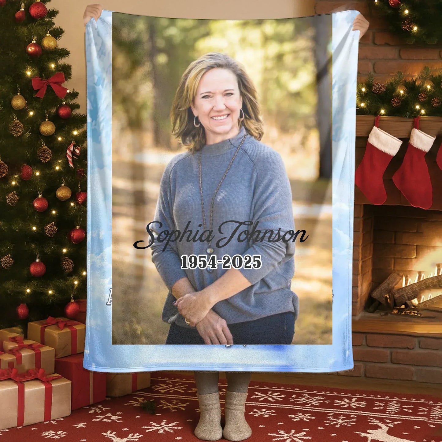 A Big Piece Of Heart Lives In Heaven - Personalized Human Memorial Blanket