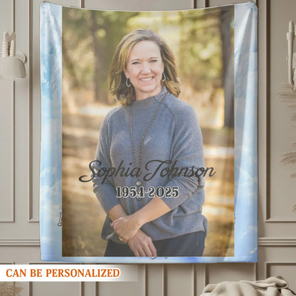A Big Piece Of Heart Lives In Heaven - Personalized Human Memorial Blanket