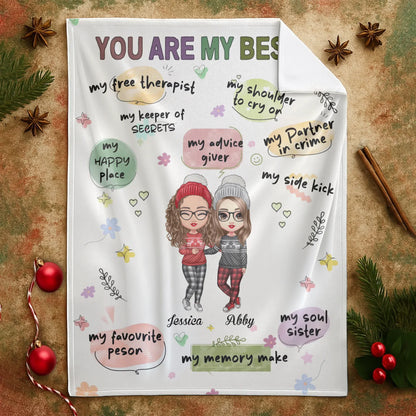 You Are My Free Therapist - Personalized Besties Friendship Custom Blanket