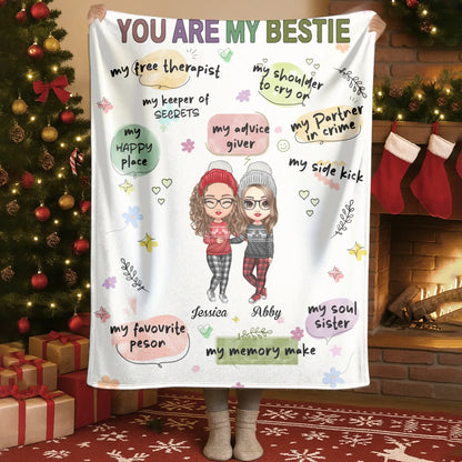Blanket - Thanh Dang / White / 30x40in / 76x101cm You Are My Free Therapist - Personalized Besties Friendship Custom Blanket