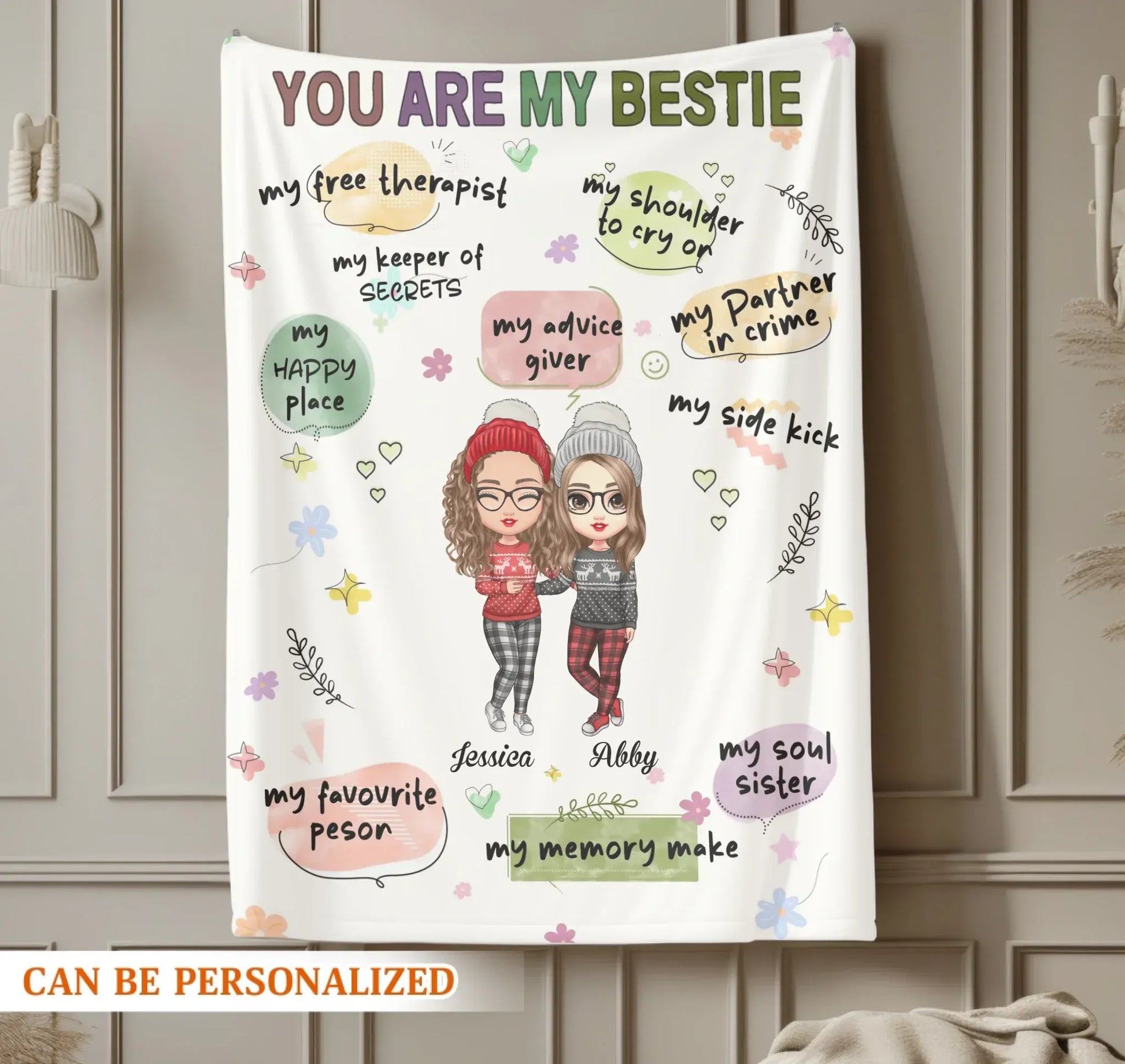 You Are My Free Therapist - Personalized Besties Friendship Custom Blanket