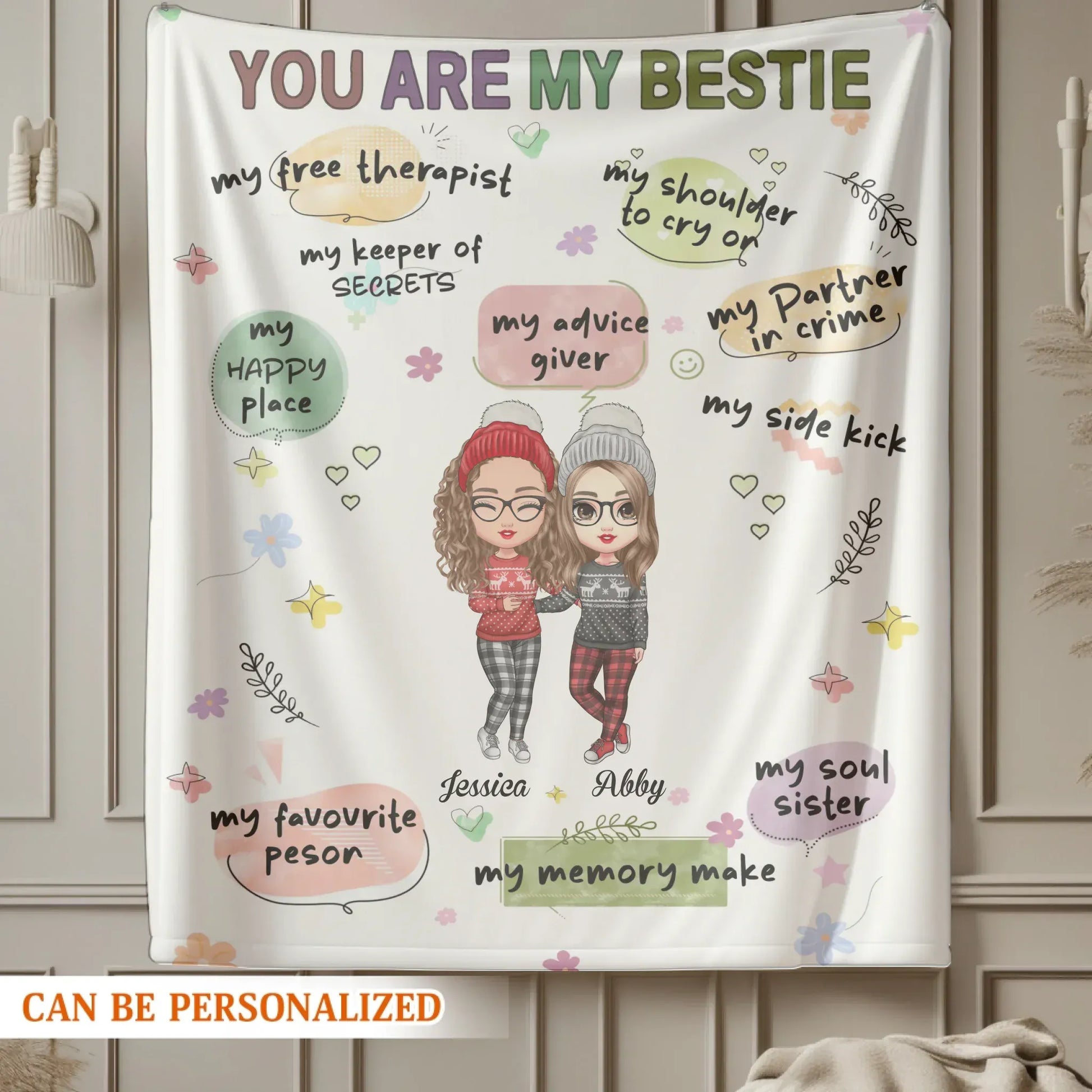 You Are My Free Therapist - Personalized Besties Friendship Custom Blanket