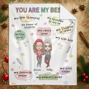 You Are My Free Therapist - Personalized Besties Friendship Custom Blanket