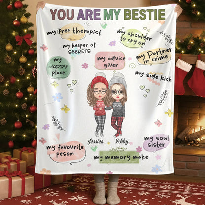 You Are My Free Therapist - Personalized Besties Friendship Custom Blanket