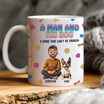 A Man and His Dog - Personalized Custom Printed Mug