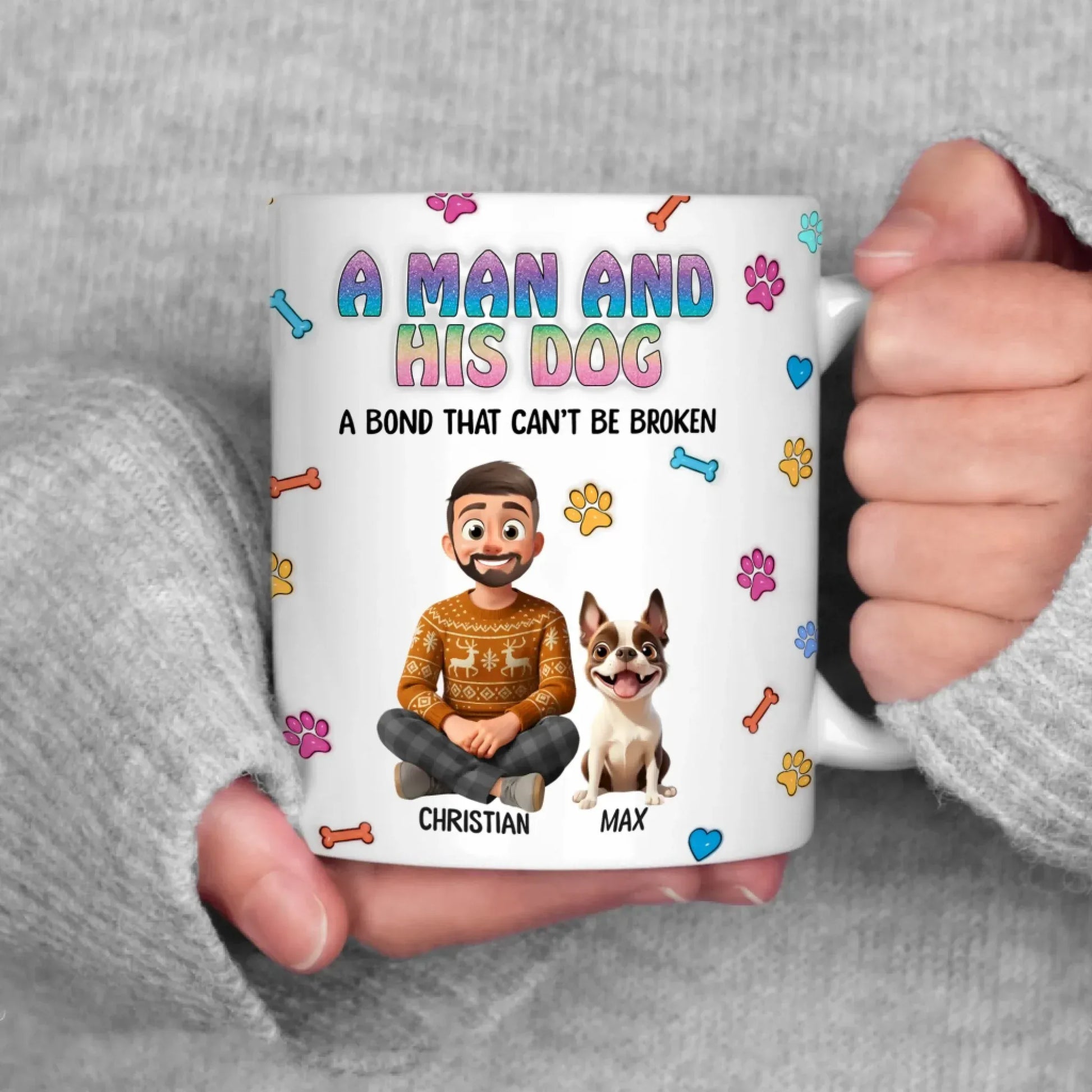 A Man and His Dog - Personalized Custom Printed Mug
