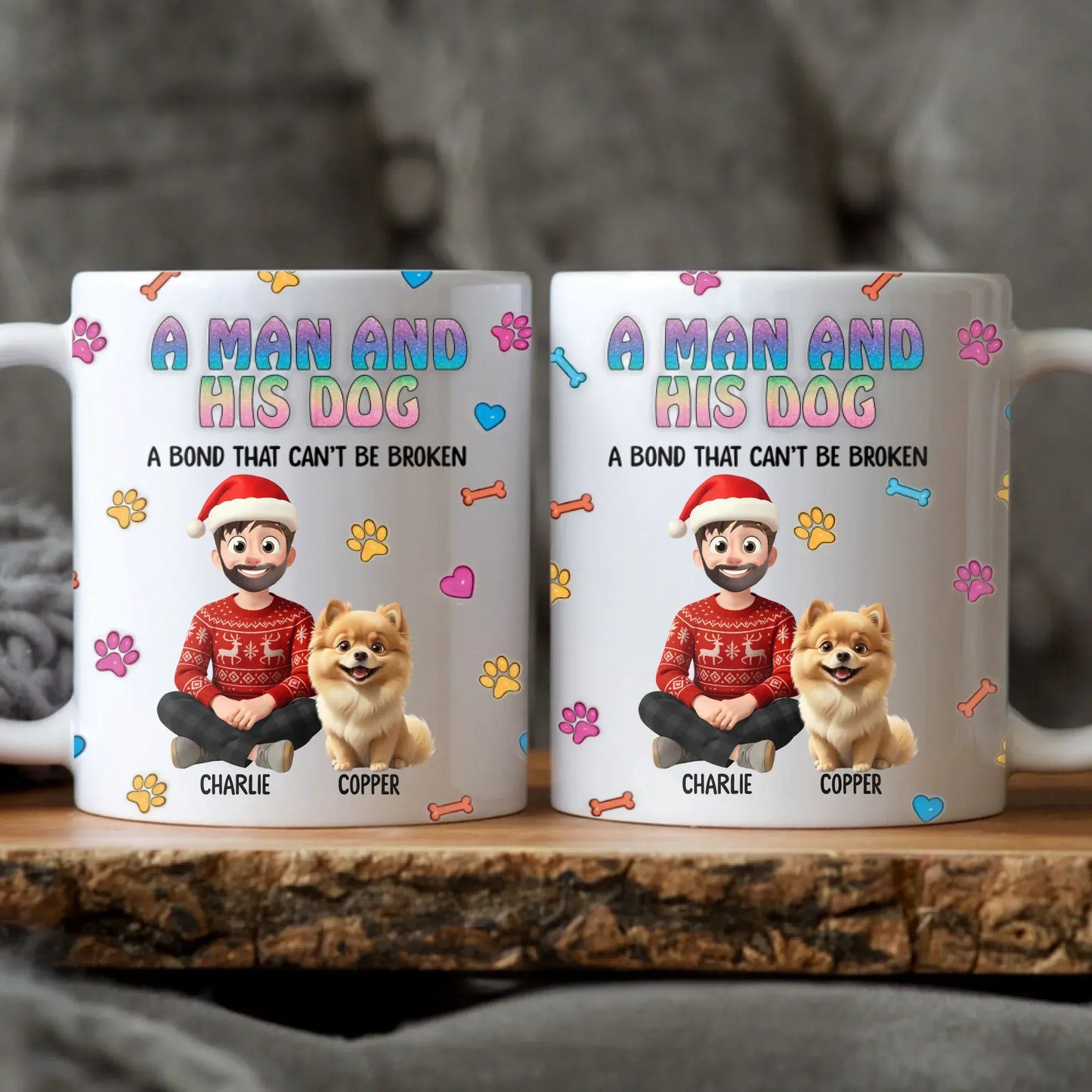 MUG / WHITE / 11oz A Man and His Dog - Personalized Custom Printed Mug