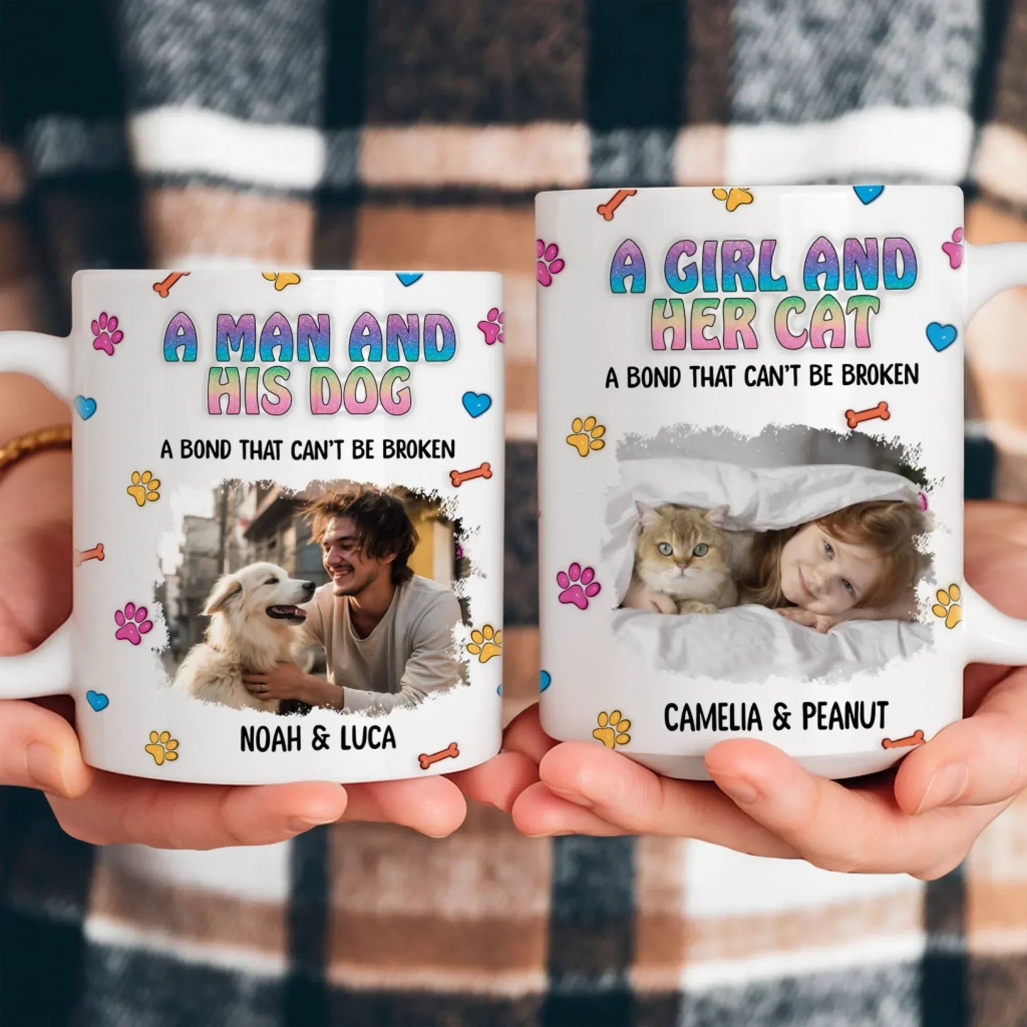 A Girl and Her Cat Photo - Personalized Custom Printed Mug
