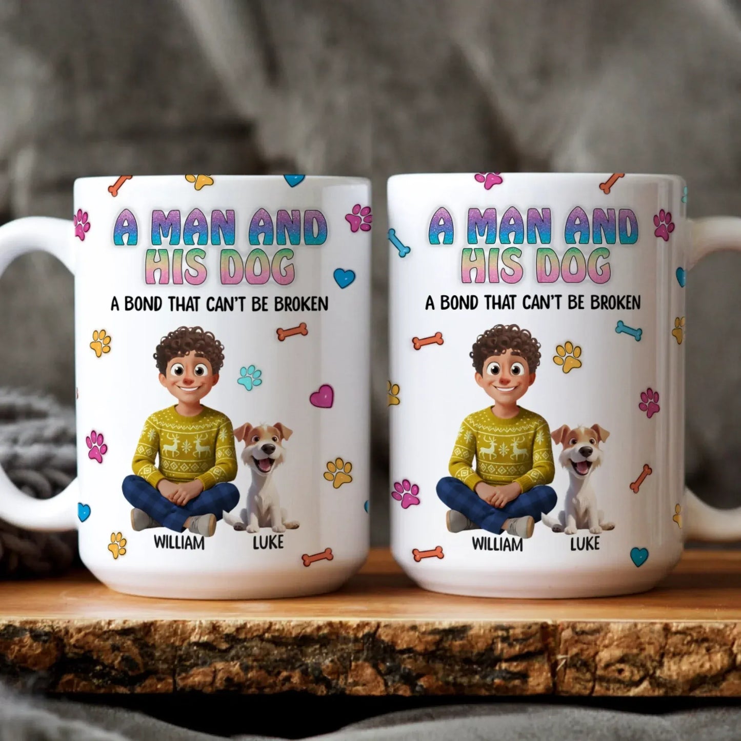 A Man and His Dog - Personalized Custom Printed Mug