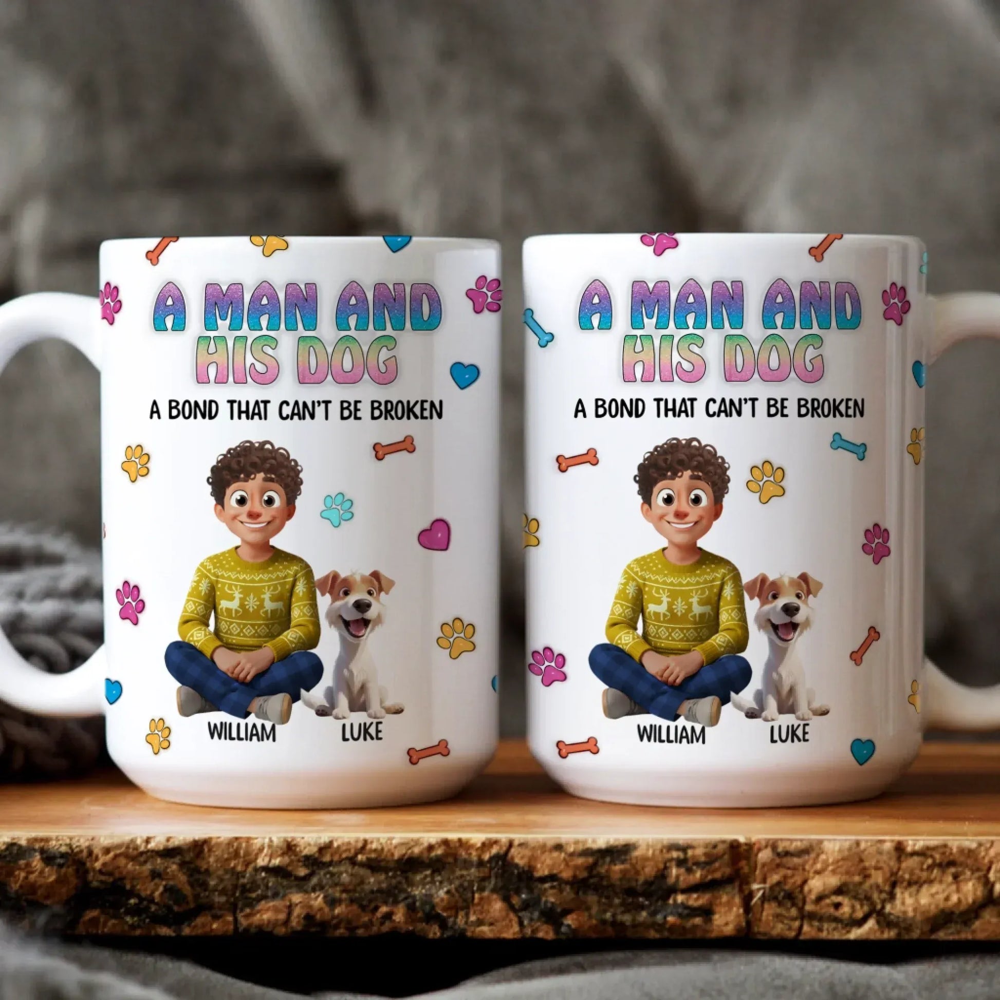 A Man and His Dog - Personalized Custom Printed Mug