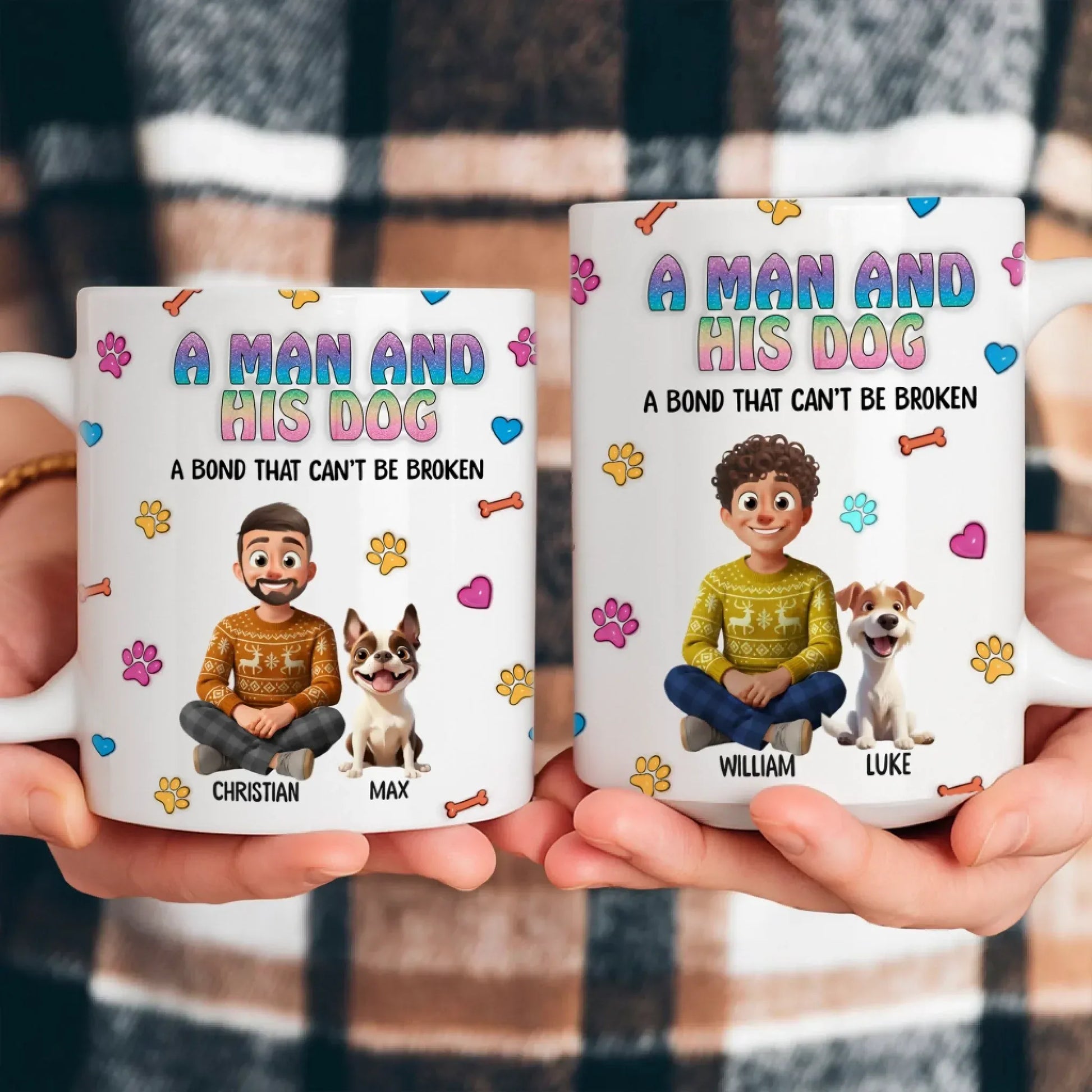 A Man and His Dog - Personalized Custom Printed Mug