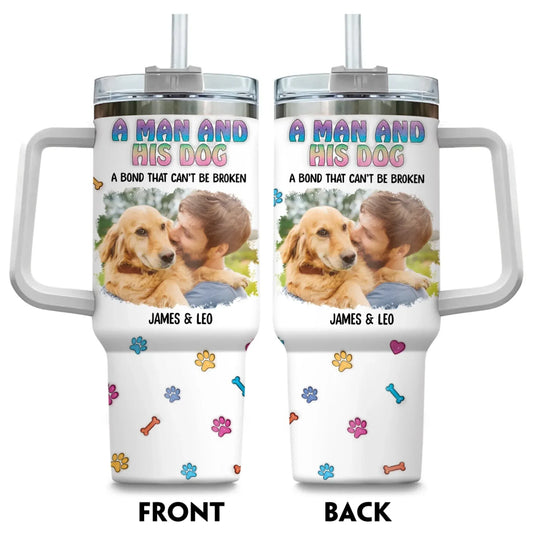 A Man and His Dog Photo - Personalized Custom Printed Tumbler