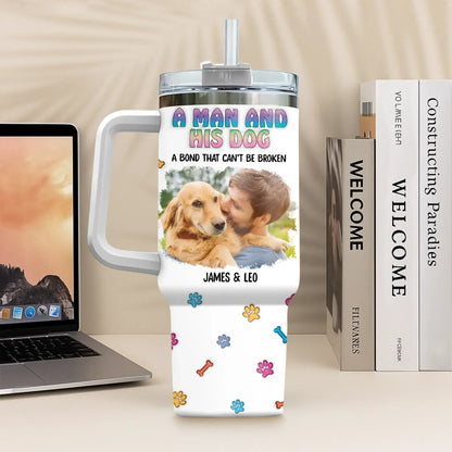 A Man and His Dog Photo - Personalized Custom Printed Tumbler
