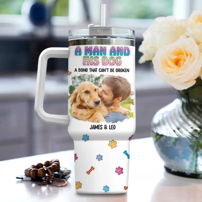 A Man and His Dog Photo - Personalized Custom Printed Tumbler