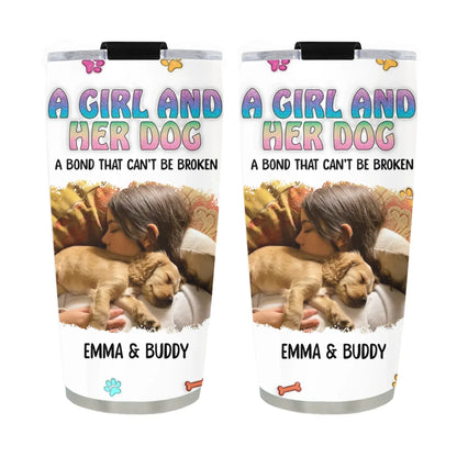 TUMBLER / WHITE / 20oz A Man and His Dog Photo - Personalized Custom Printed Tumbler
