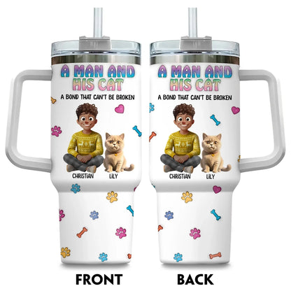 A Man and His Cat - Personalized Custom Printed Tumbler