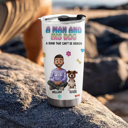 A Man and His Dog - Personalized Custom Printed Tumbler
