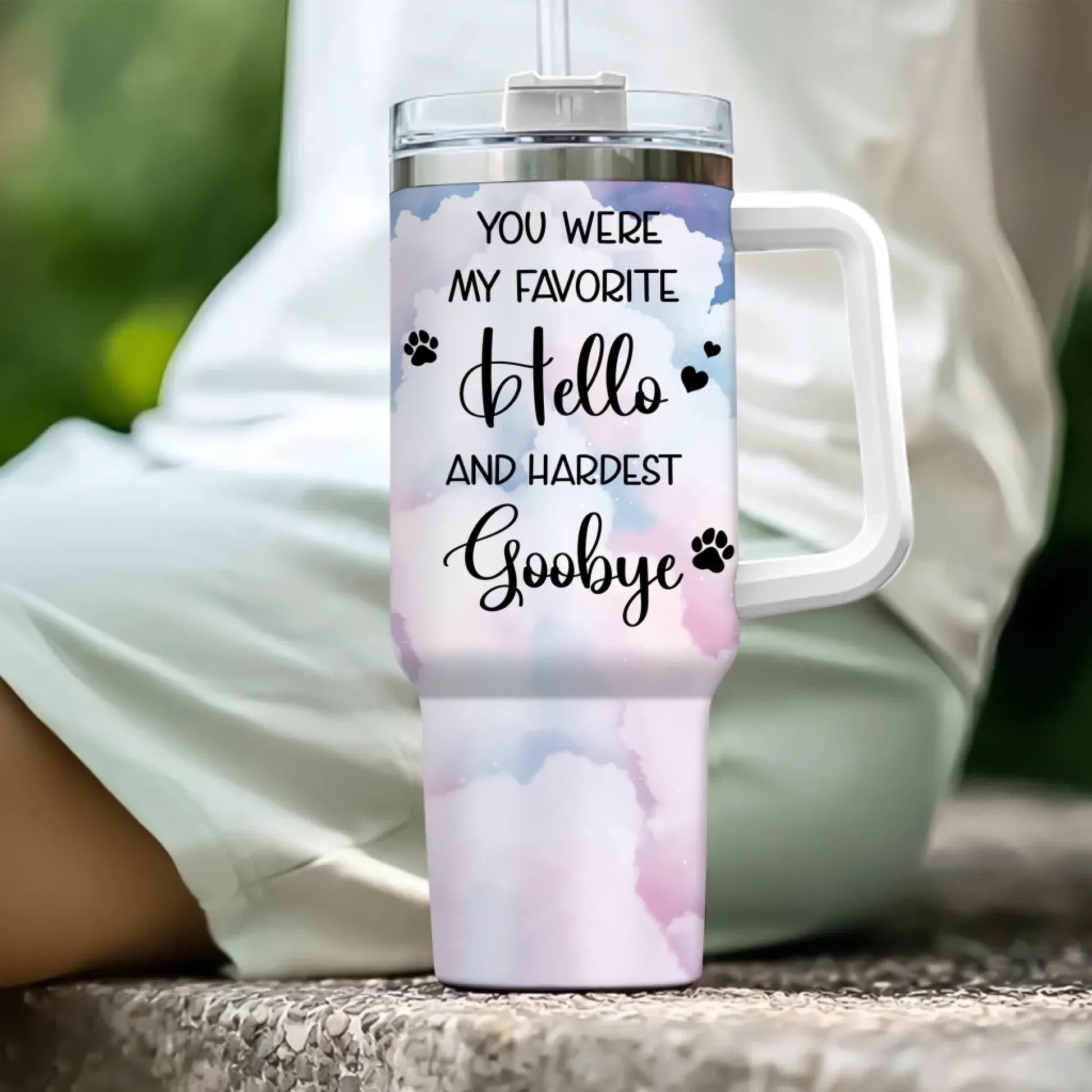 I Miss You I Know - Memorial Gift For Pet Lovers/ Dog Mom - Personalized Tumbler With Straw