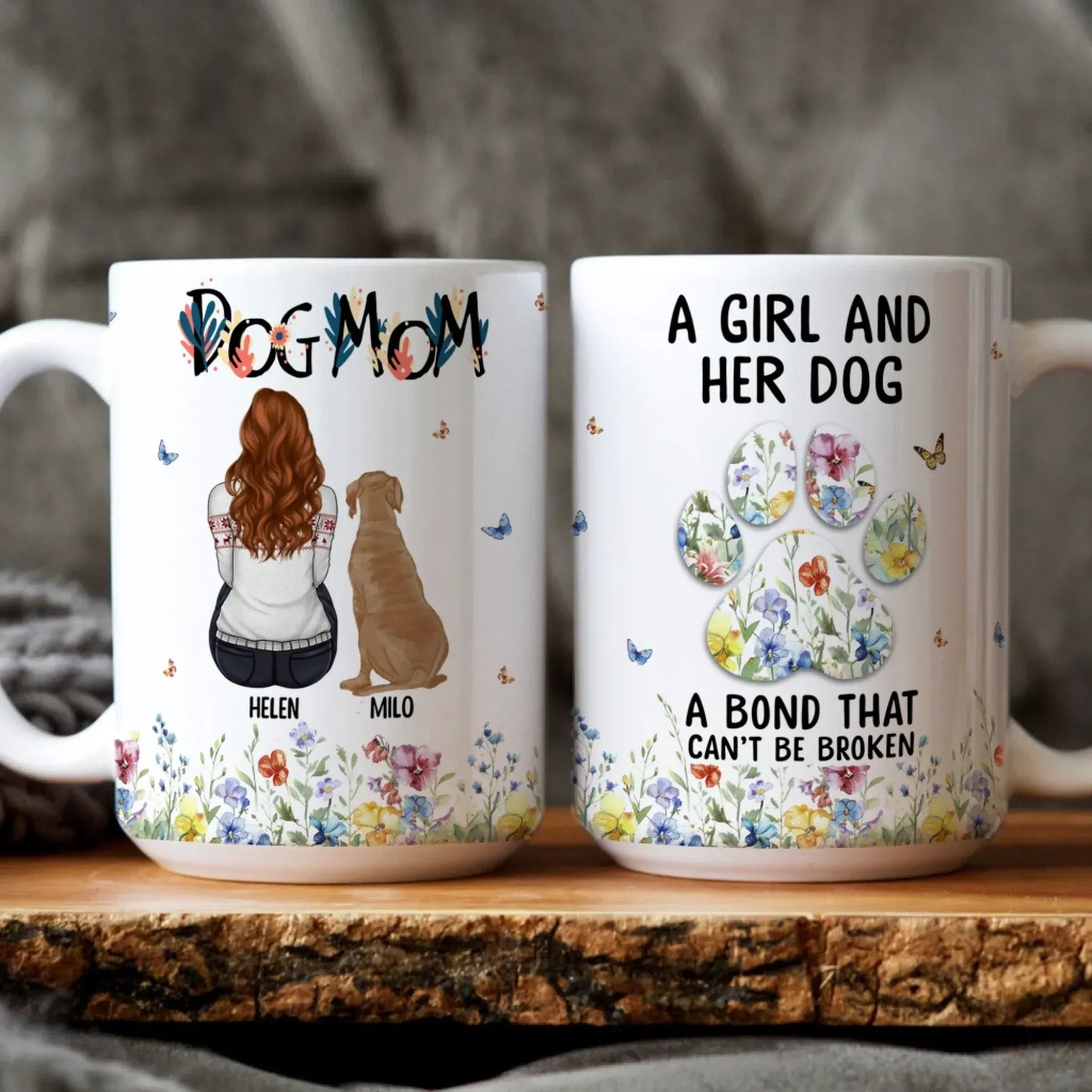 A Girl And Her Dog Unbreakable Bond - Personalized Custom Printed Mug