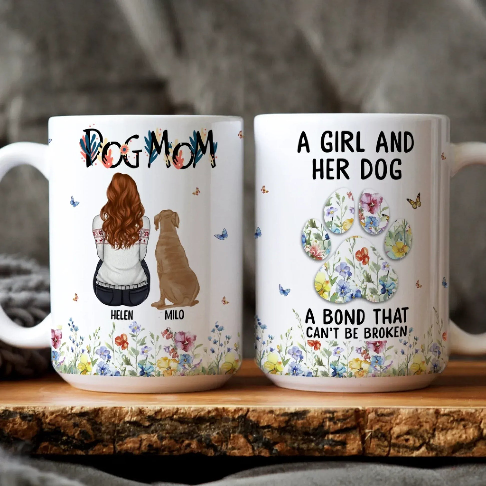 A Girl And Her Dog Unbreakable Bond - Personalized Custom Printed Mug