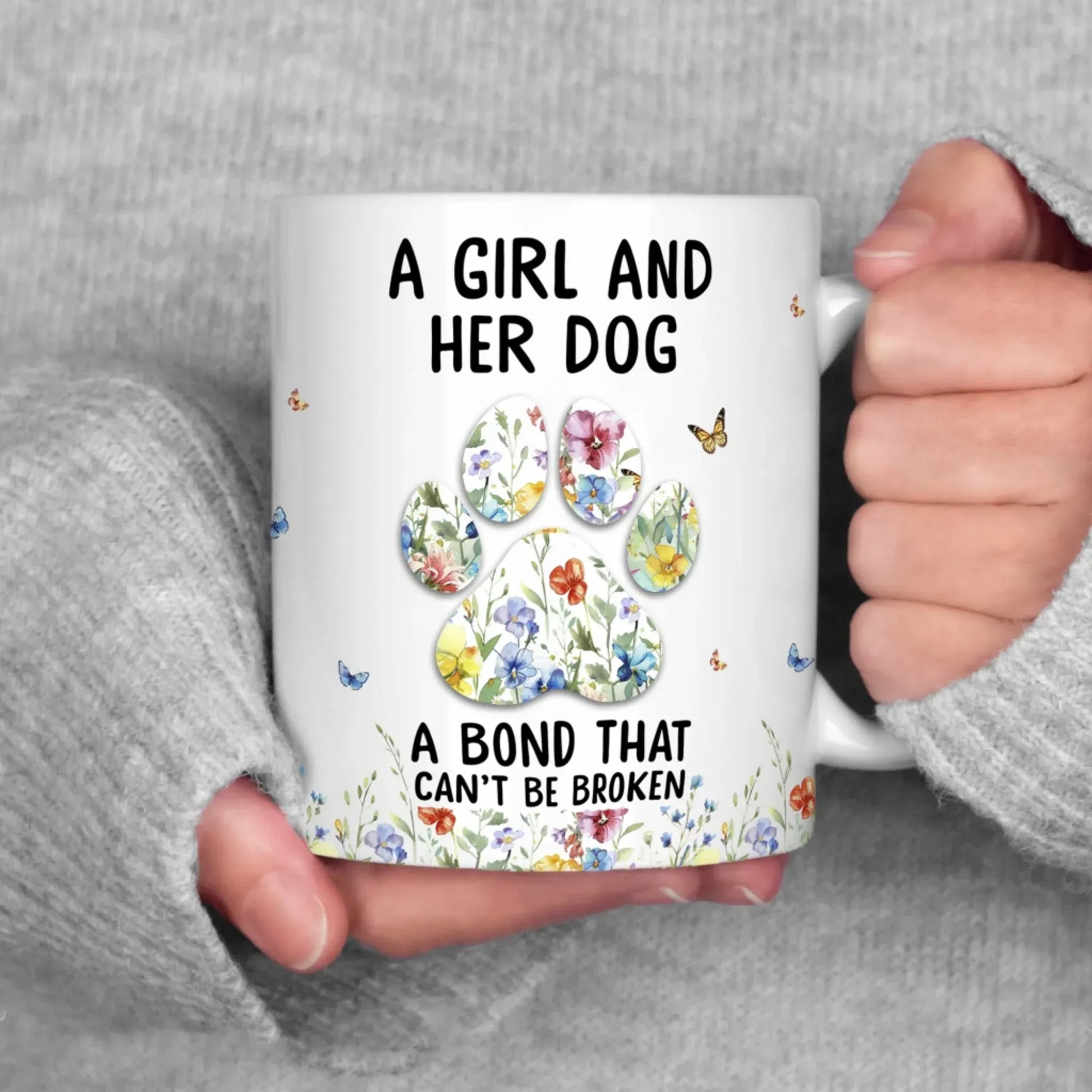A Girl And Her Dog Unbreakable Bond - Personalized Custom Printed Mug