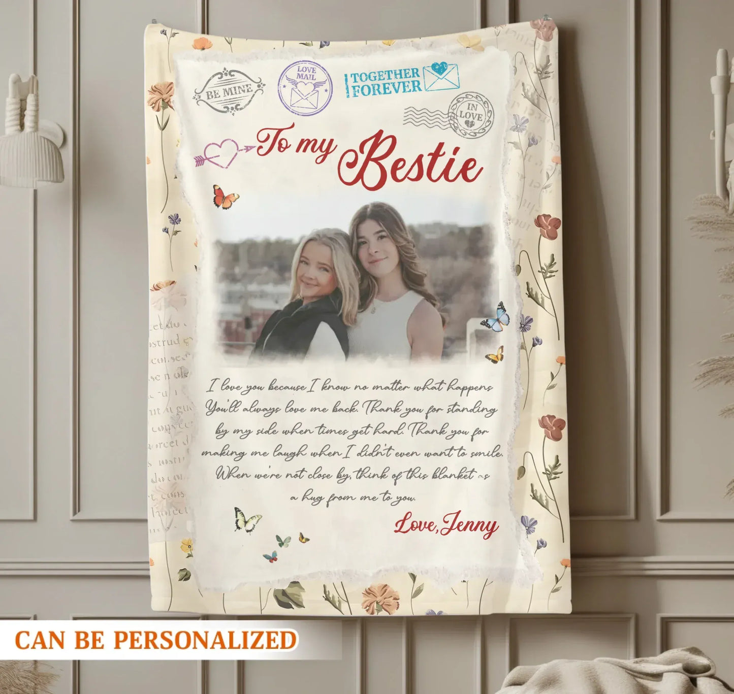 To My Bestie - Personalized Friend Blanket