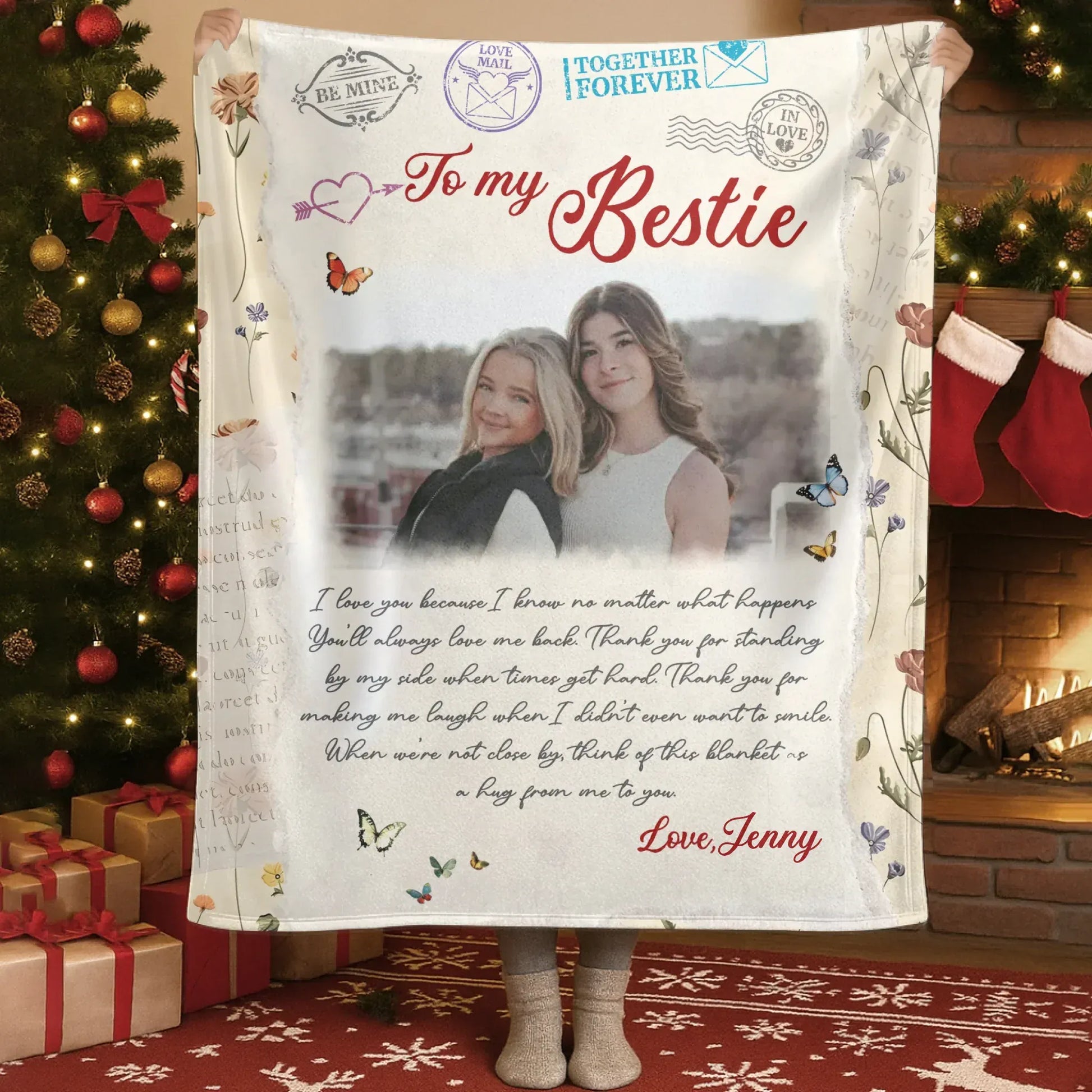 Blanket Custom KNT / White / 30x40in / 76x101cm To My Bestie - Personalized Friend Blanket