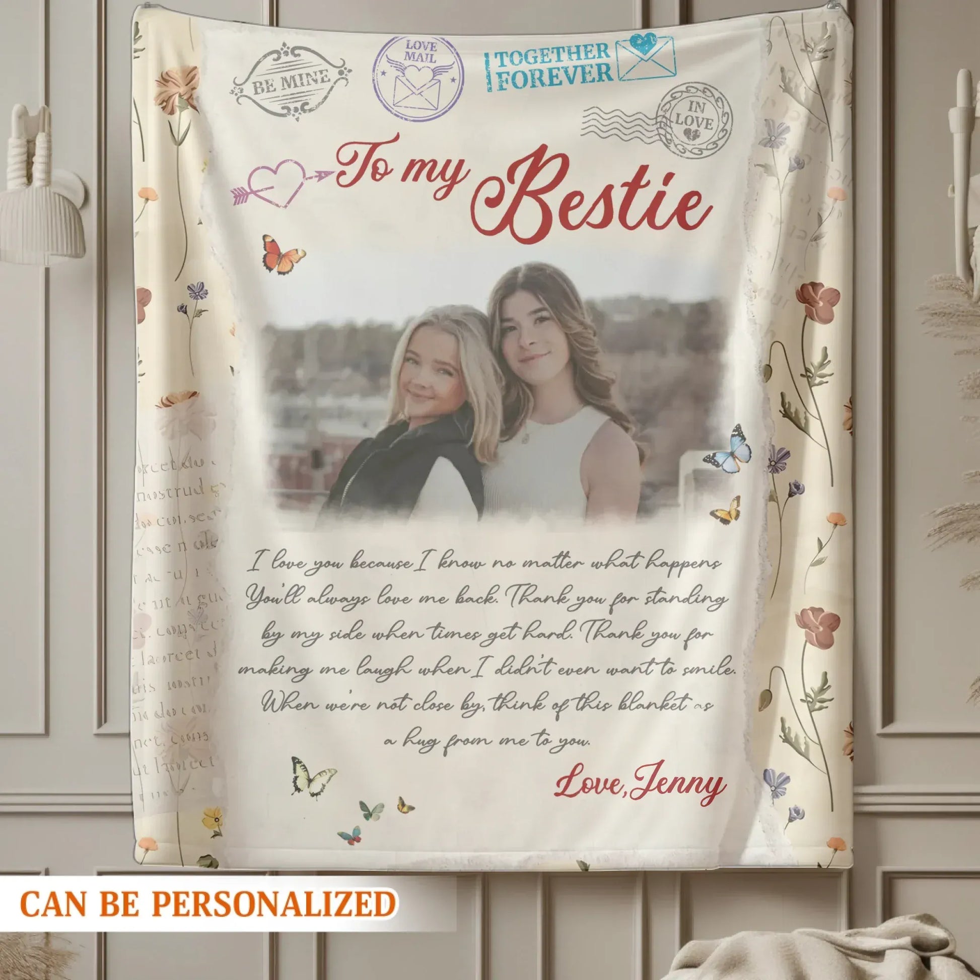 To My Bestie - Personalized Friend Blanket