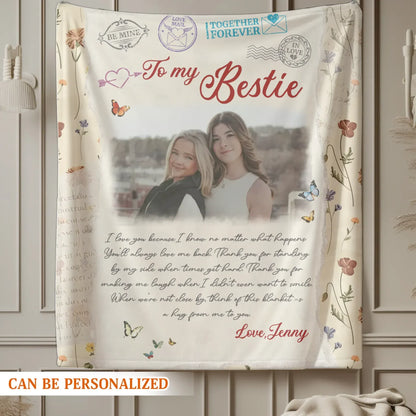 To My Bestie - Personalized Friend Blanket