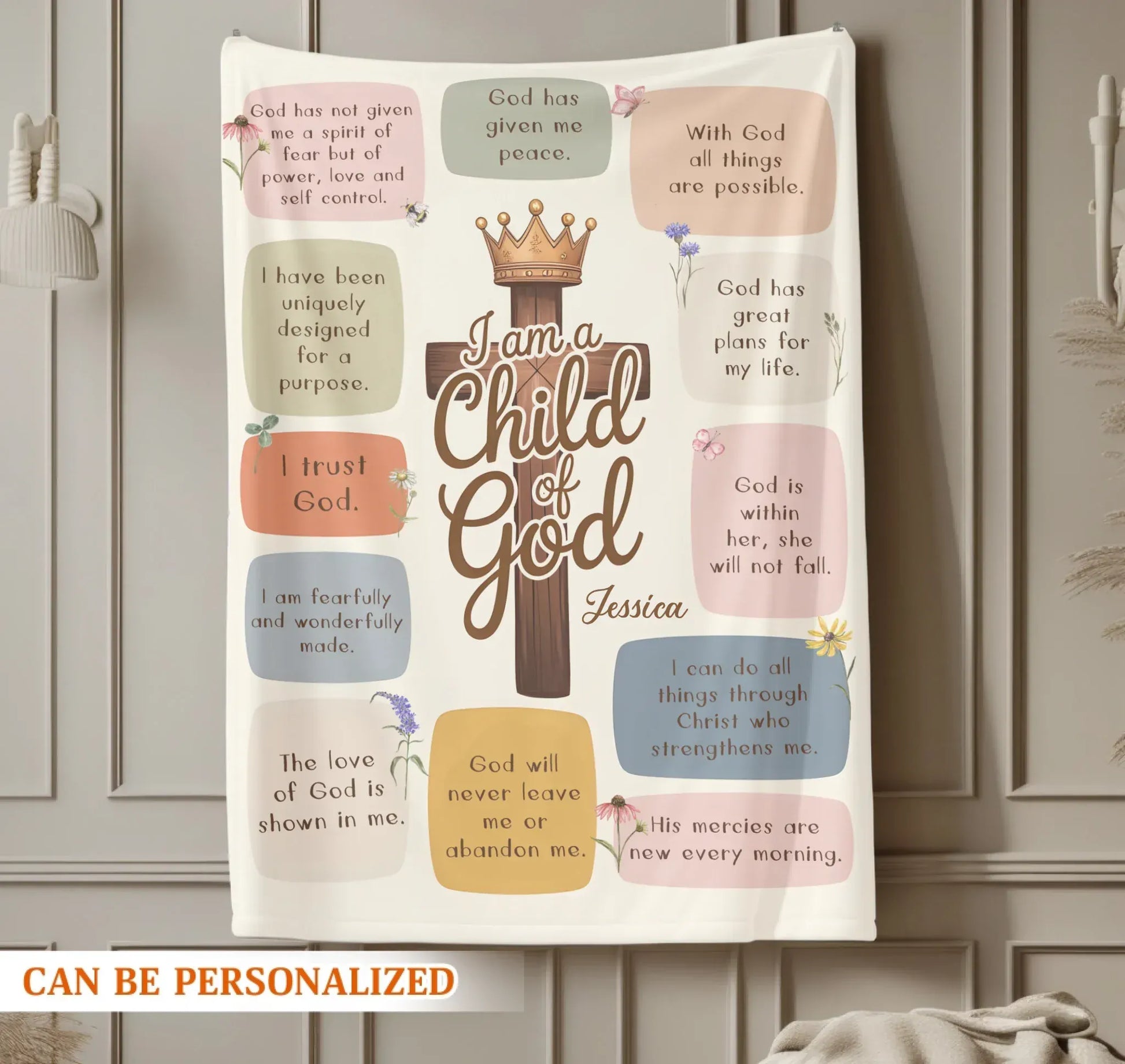 I Am A Child Of God - Personalized Blanket