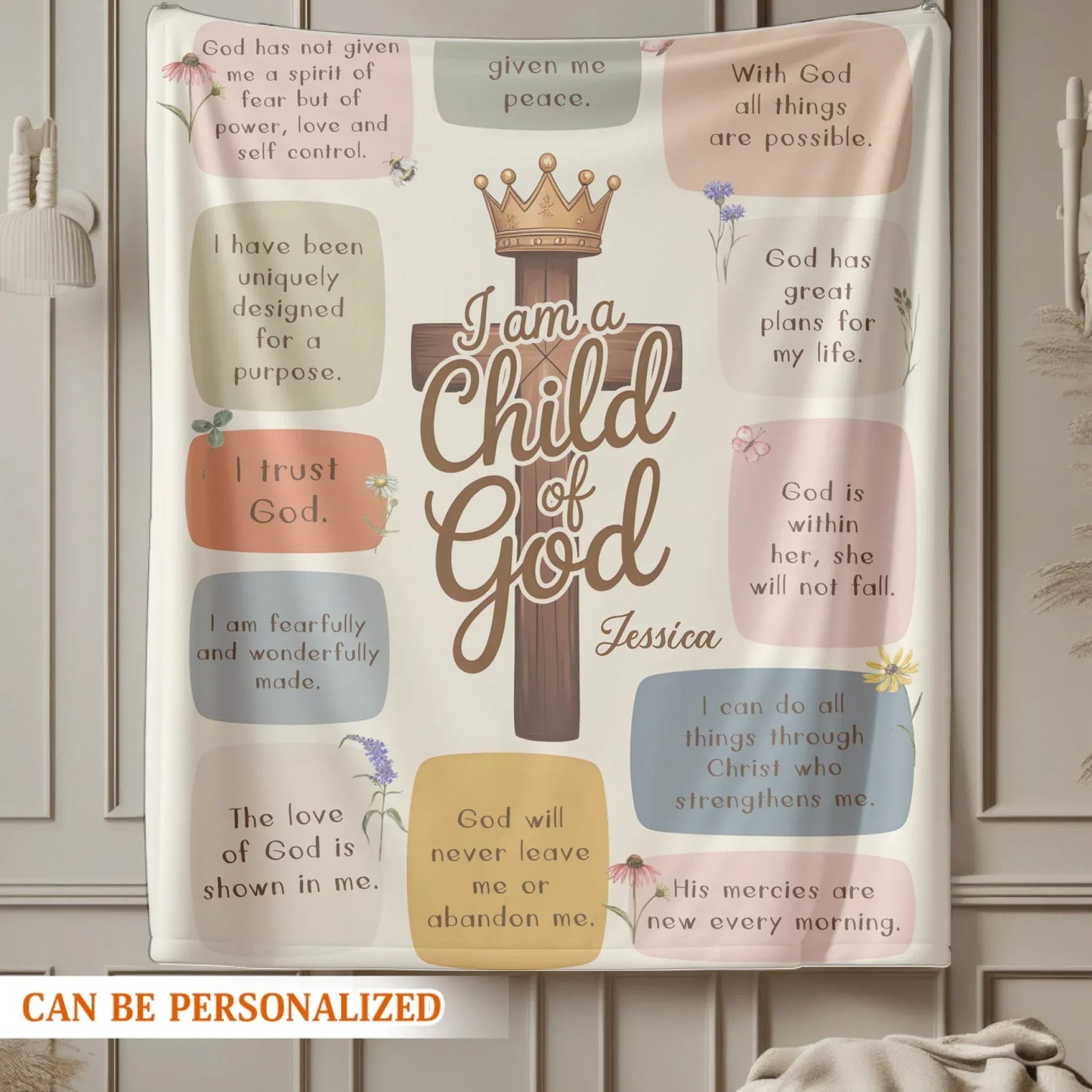 I Am A Child Of God - Personalized Blanket
