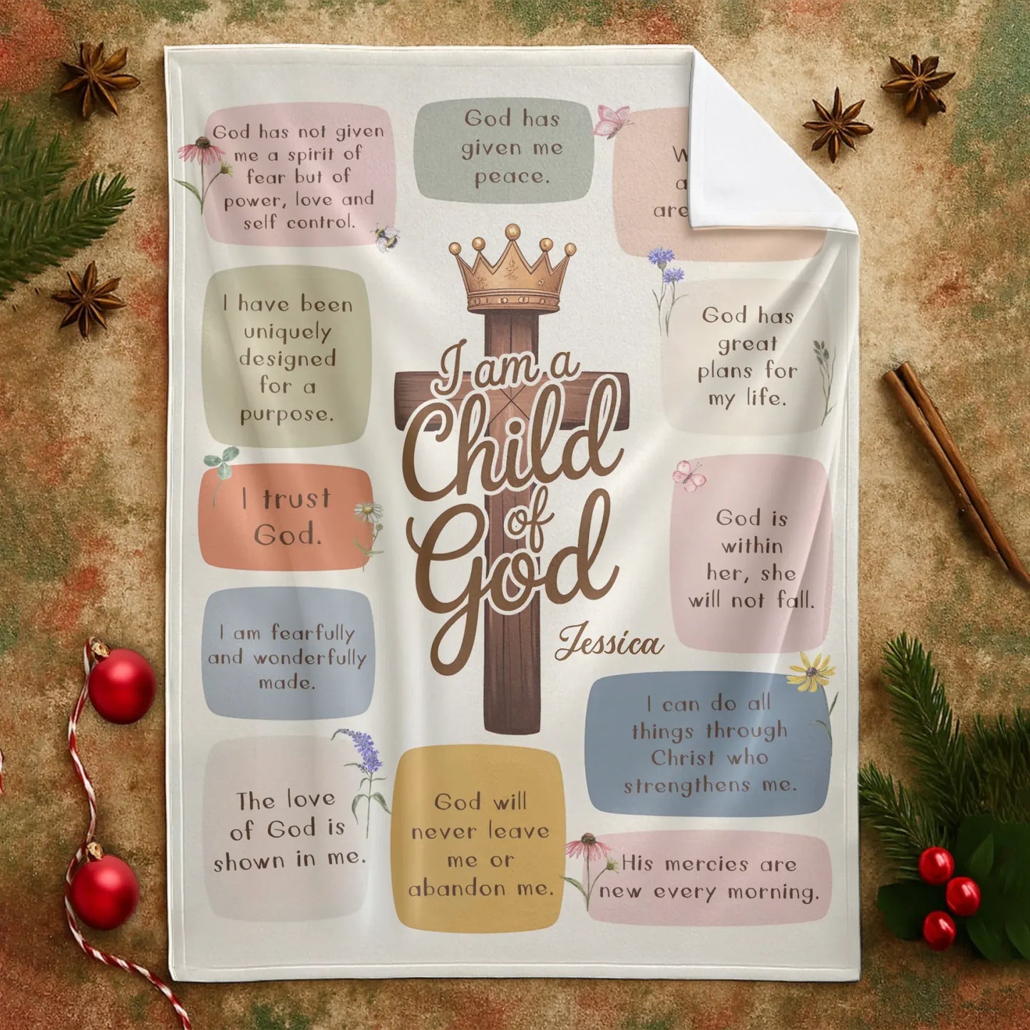 I Am A Child Of God - Personalized Blanket