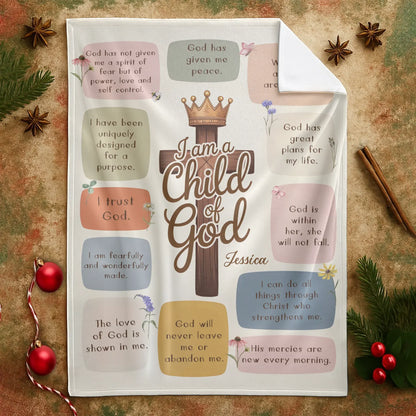 I Am A Child Of God - Personalized Blanket