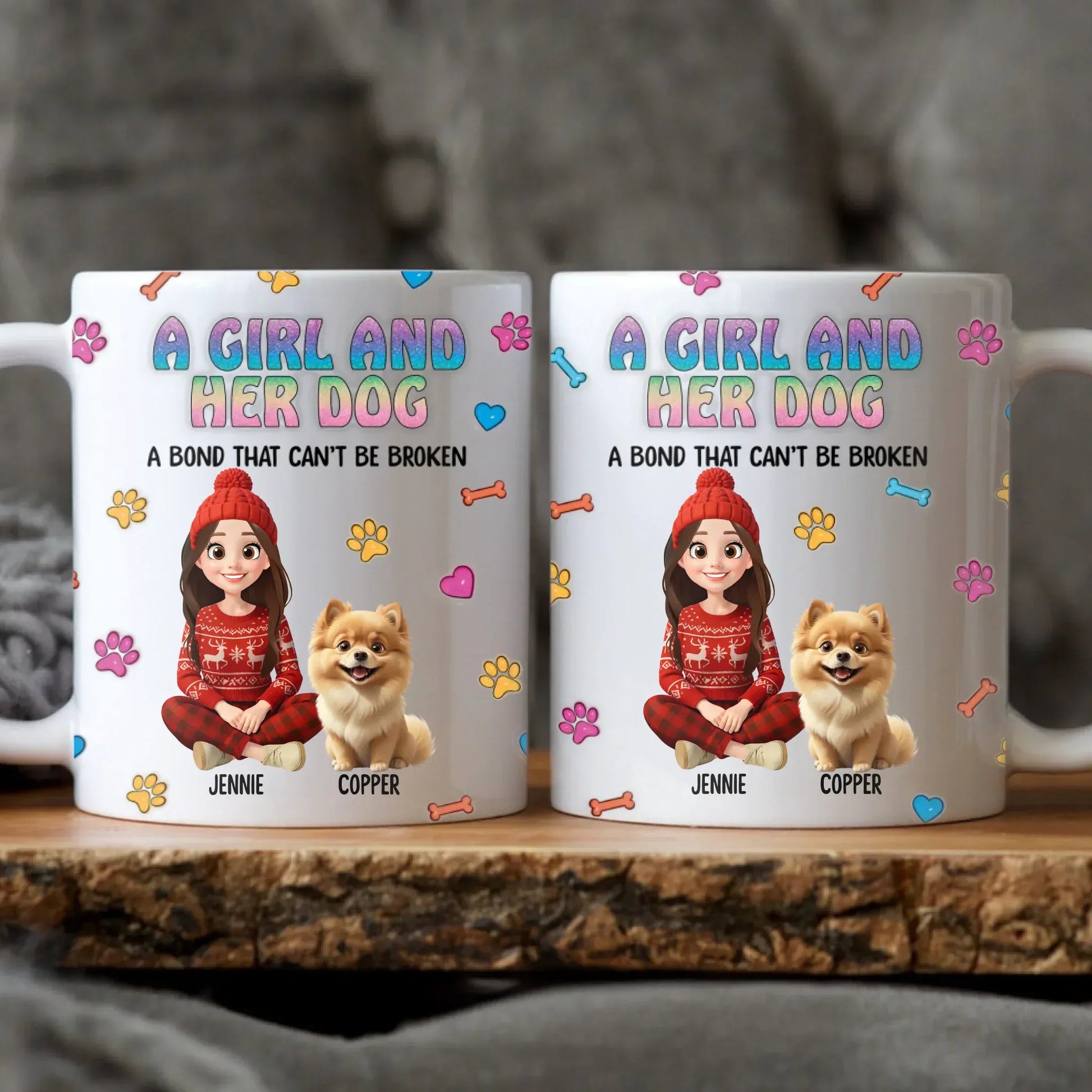 Personalized Mugs MUG / WHITE / 11oz A Girl and Her Dog - Personalized Custom Printed Mug