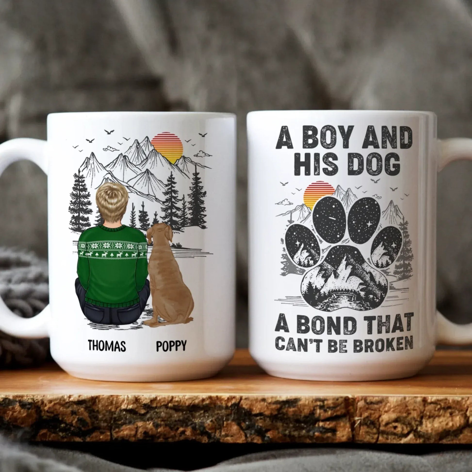 Personalized Mugs A Boy And His Dog Can't Be Broken - Personalized Custom Printed Mug