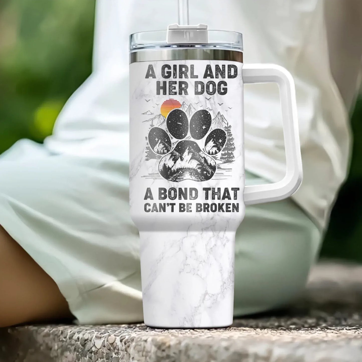 Personalized Tumblers A Girl And Her Dog Can't Be Broken - Personalized Custom Printed Tumbler