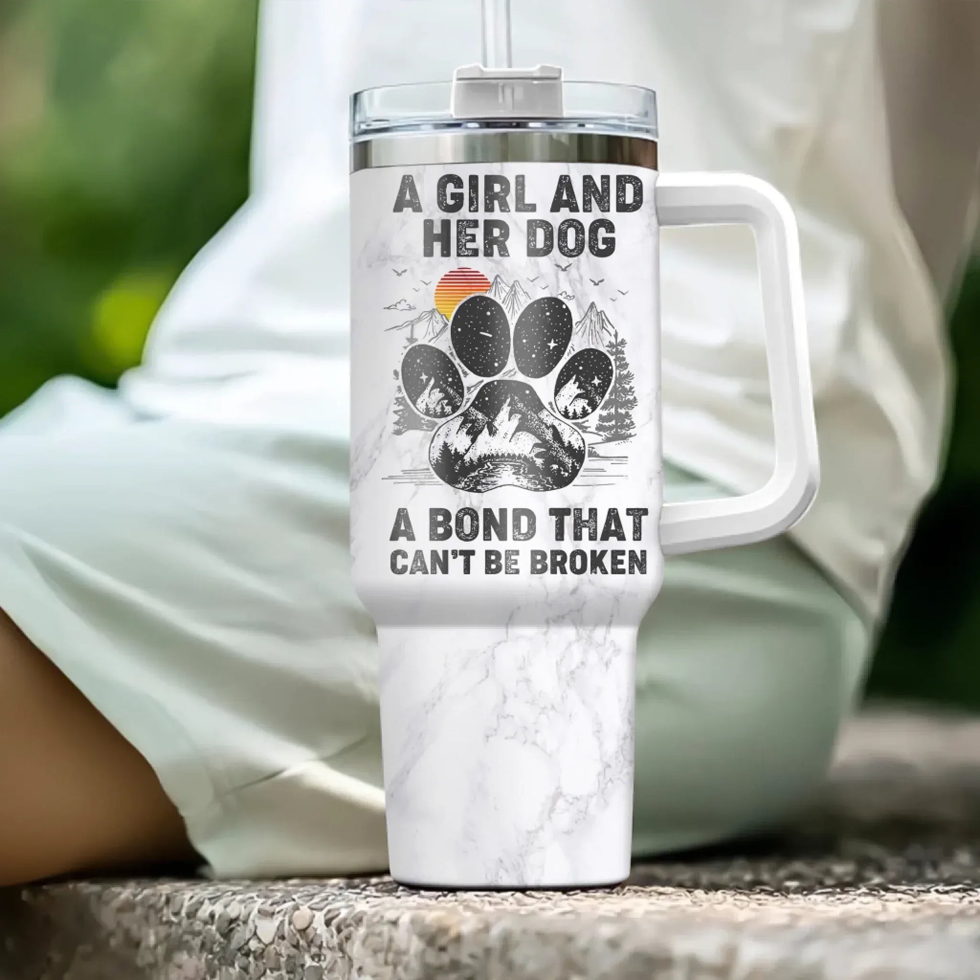 Personalized Tumblers A Girl And Her Dog Can't Be Broken - Personalized Custom Printed Tumbler
