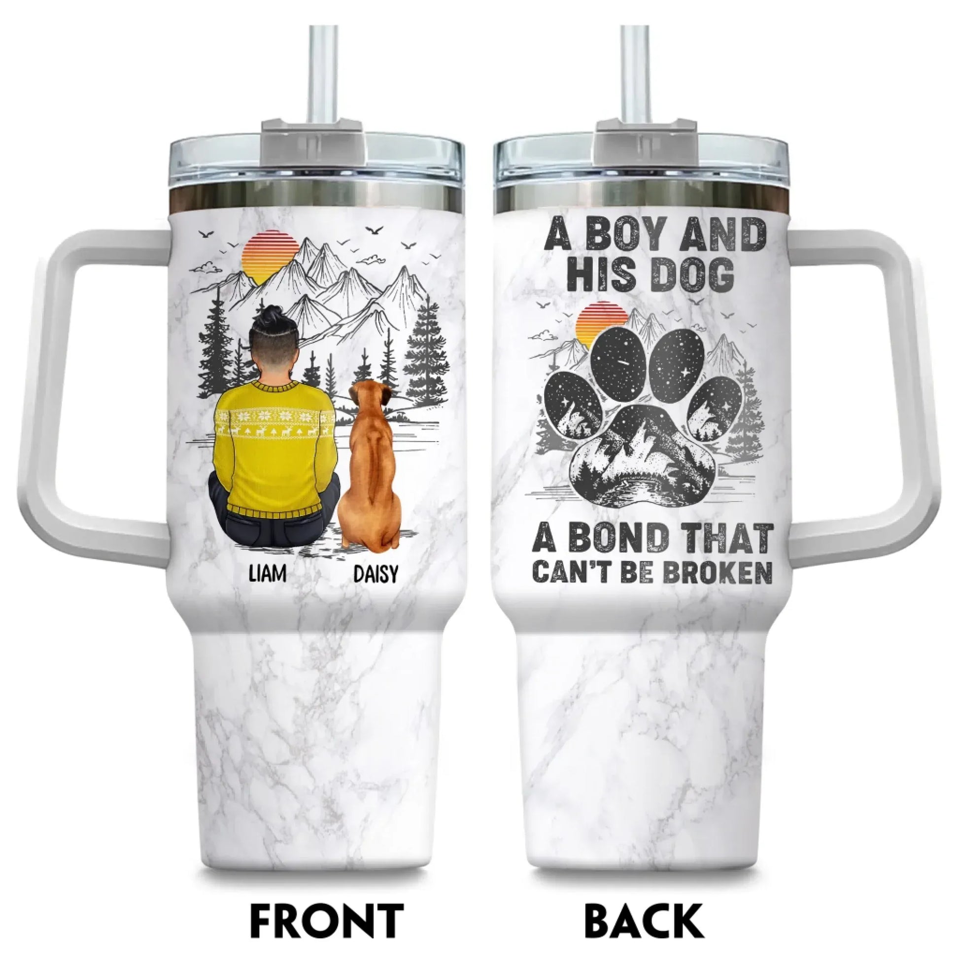 Personalized Tumblers A Boy And His Dog Can't Be Broken - Personalized Custom Printed Tumbler