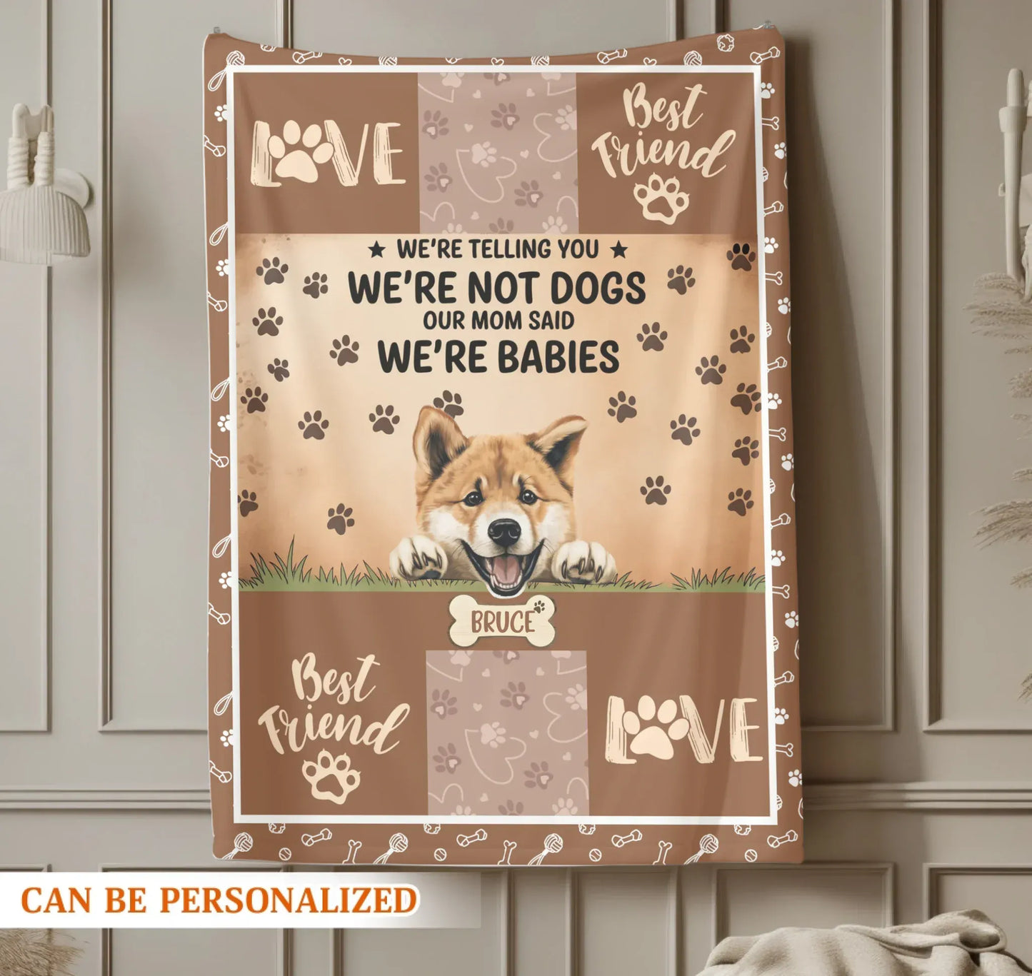 We're Not Dogs We're Babies - Personalized Multiple Dog Custom Blanket