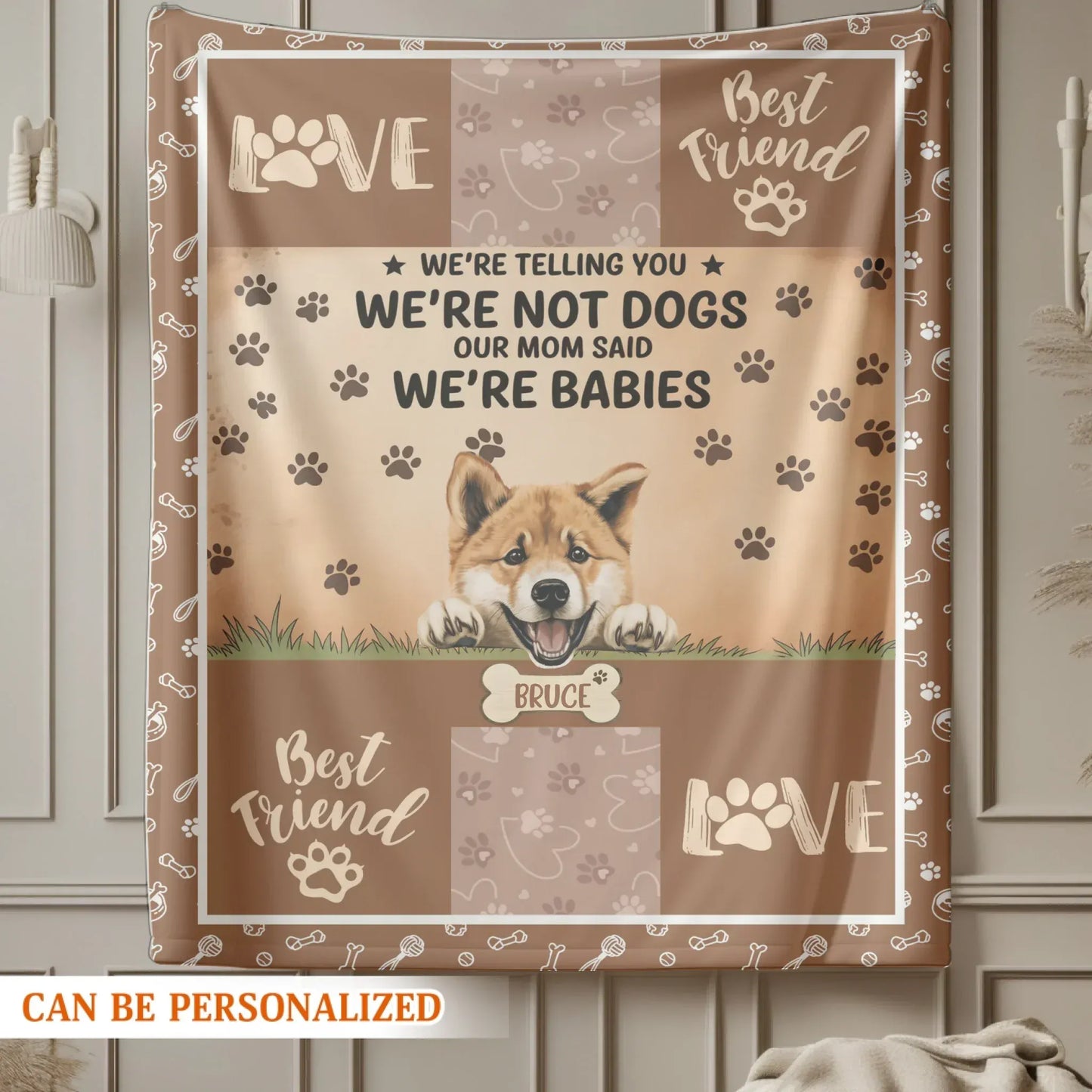 We're Not Dogs We're Babies - Personalized Multiple Dog Custom Blanket
