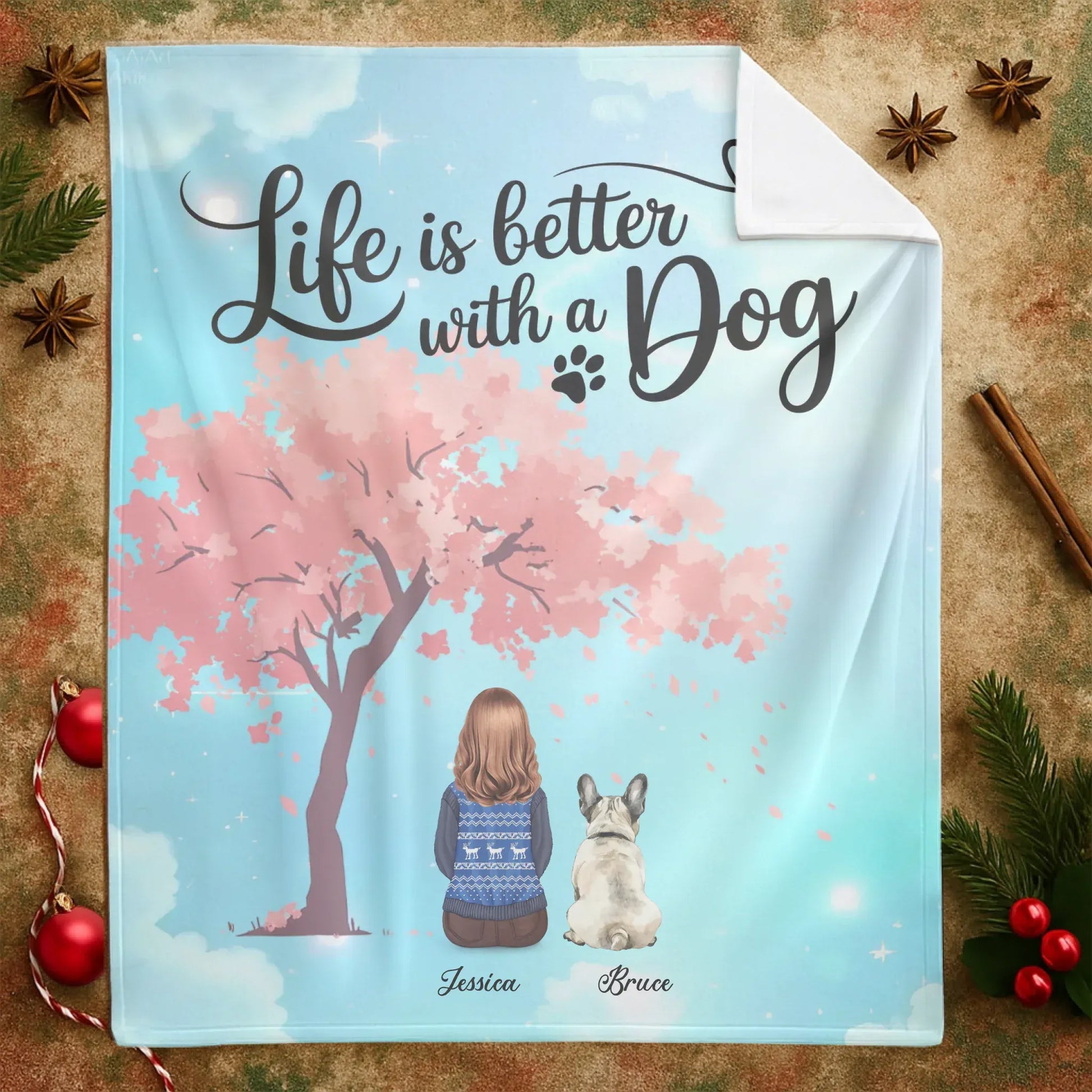 Life Is Better With A Dog - Personalized Girl & Multiple Dog Custom Blanket