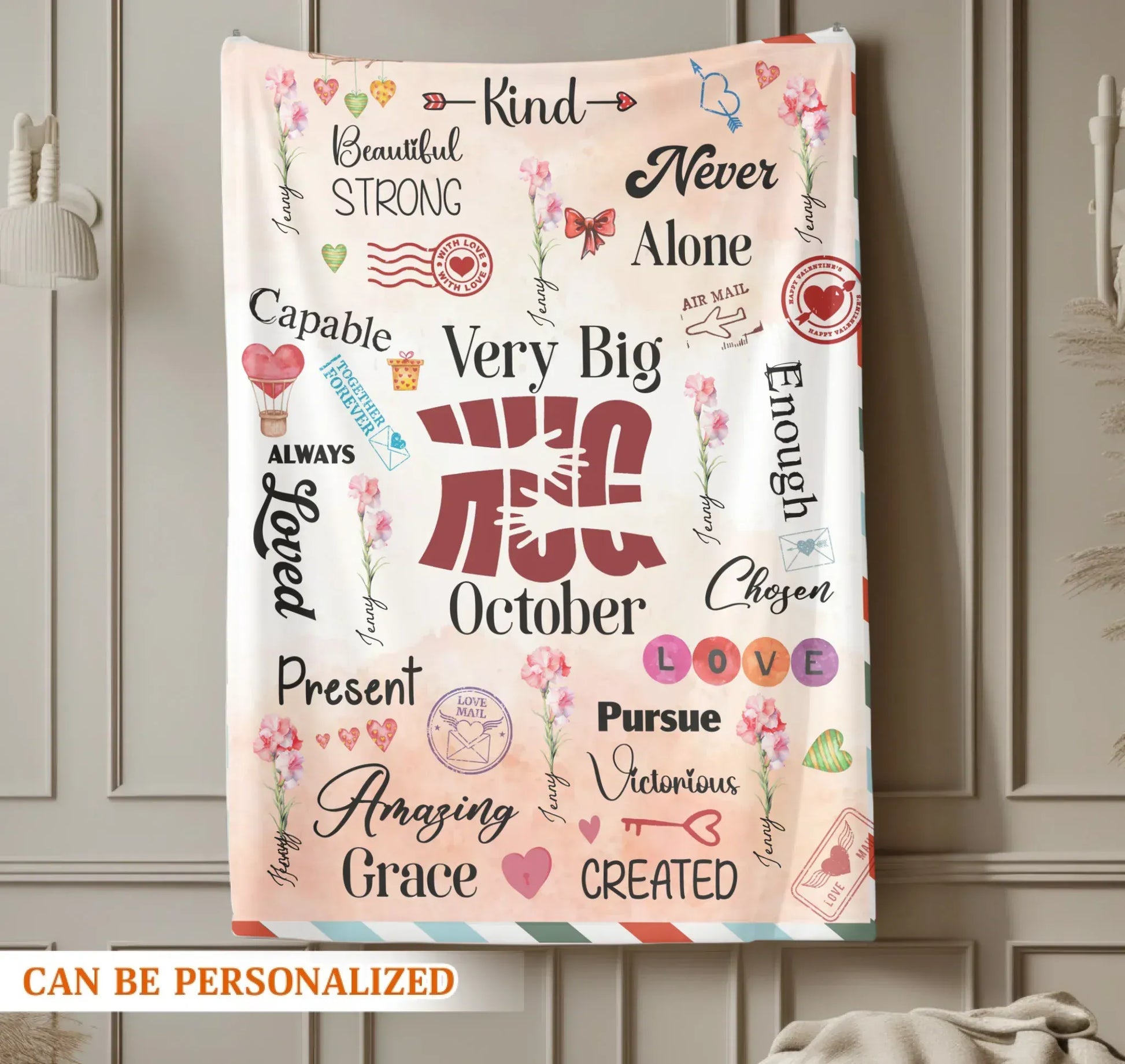 Very Big Hug Affirmations - Personalized Name Affirmation Blanket