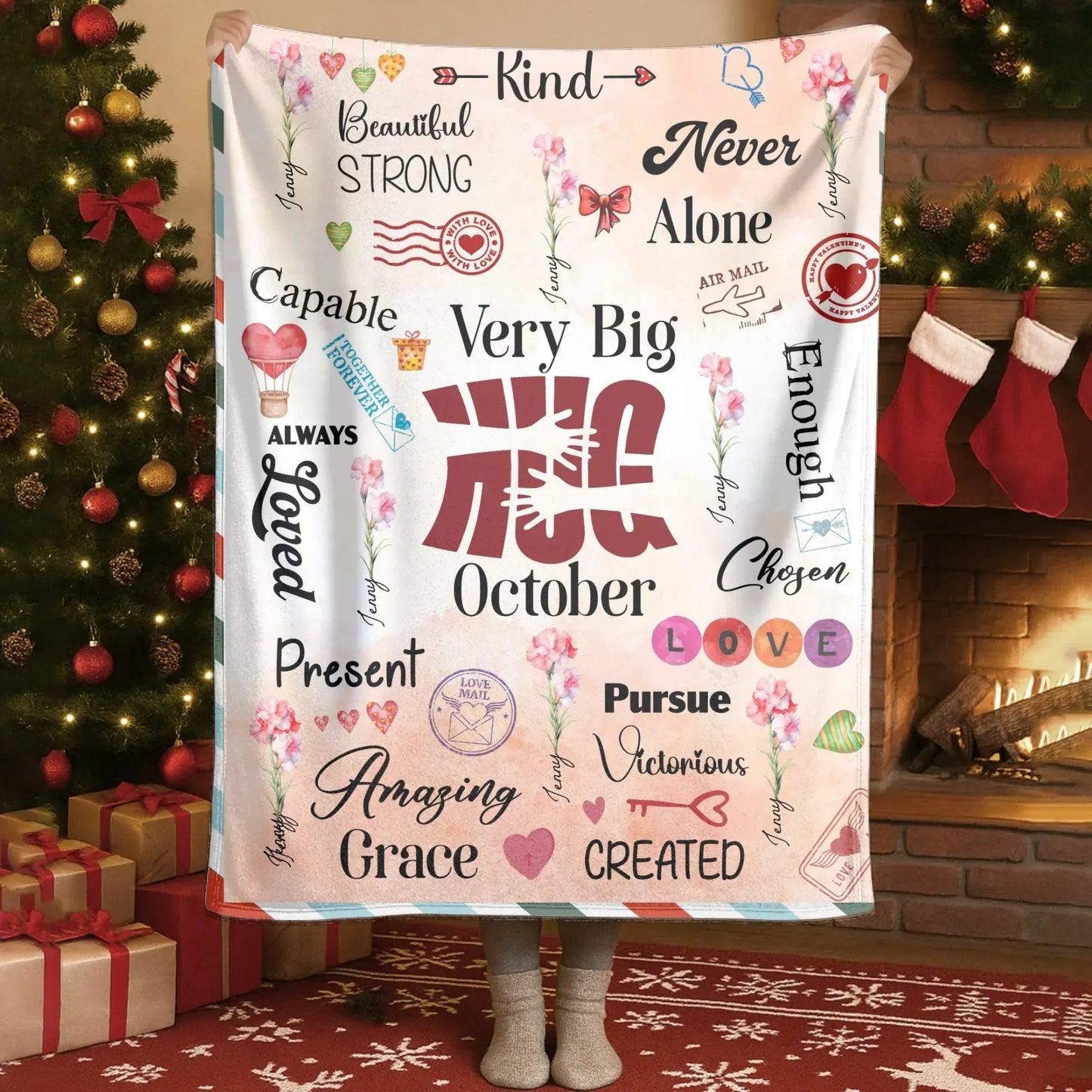 Very Big Hug Affirmations - Personalized Name Affirmation Blanket