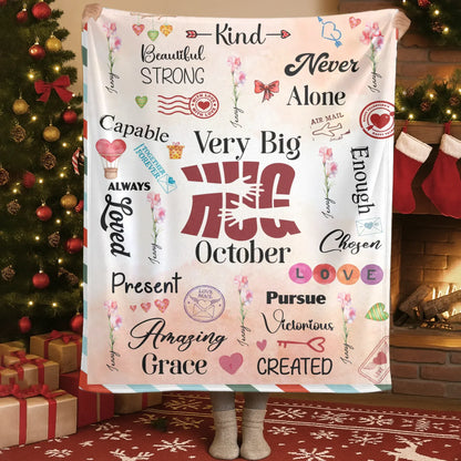 Blanket Custom KNT / White / 30x40in / 76x101cm Very Big Hug Affirmations - Personalized Name Affirmation Blanket