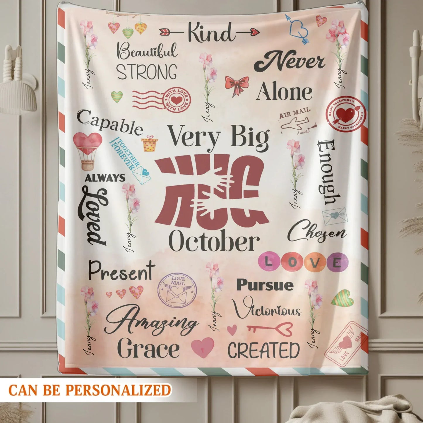 Very Big Hug Affirmations - Personalized Name Affirmation Blanket