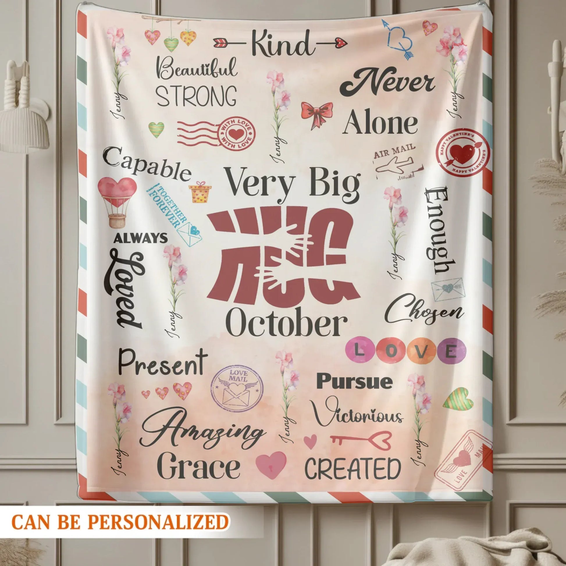 Very Big Hug Affirmations - Personalized Name Affirmation Blanket