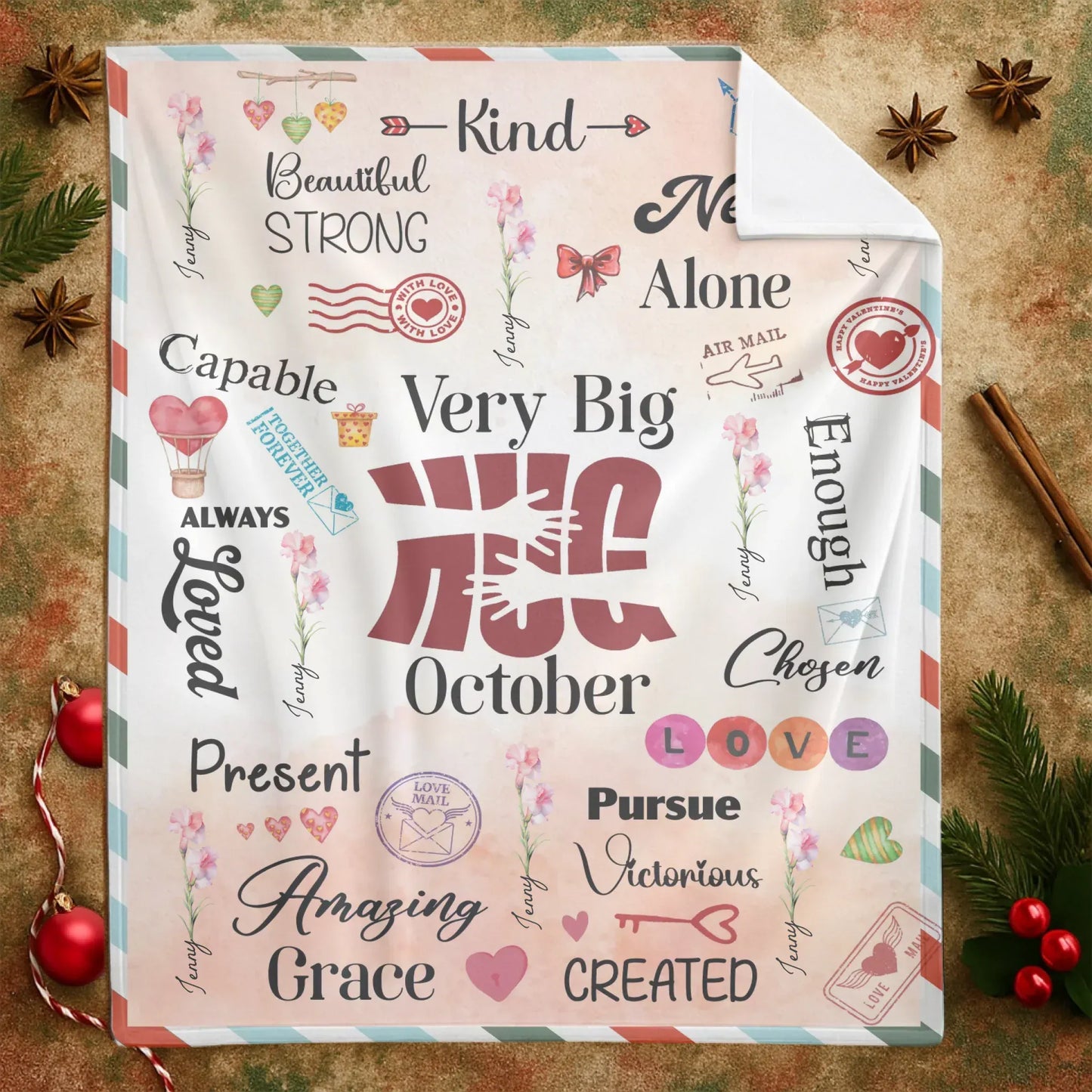 Very Big Hug Affirmations - Personalized Name Affirmation Blanket