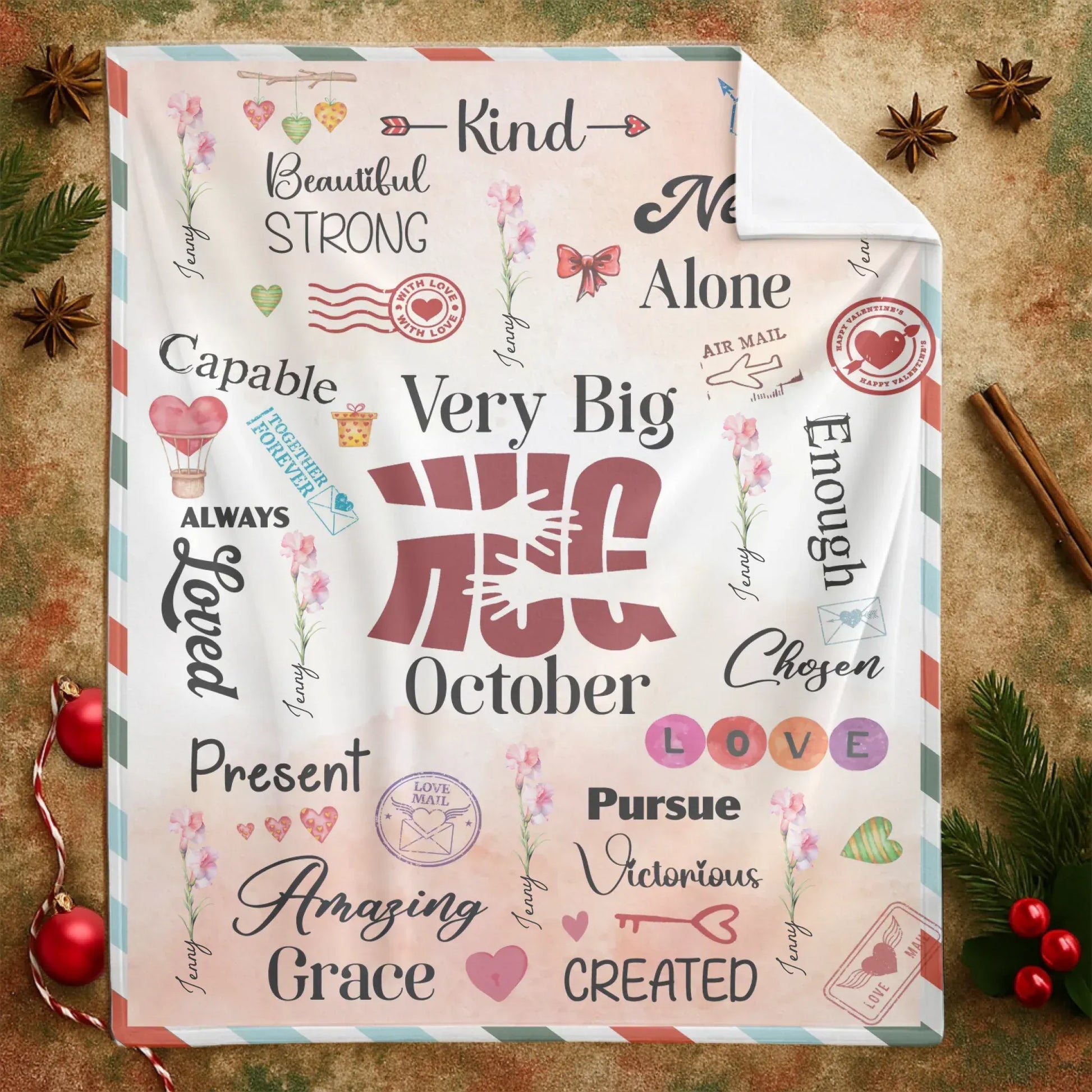 Very Big Hug Affirmations - Personalized Name Affirmation Blanket