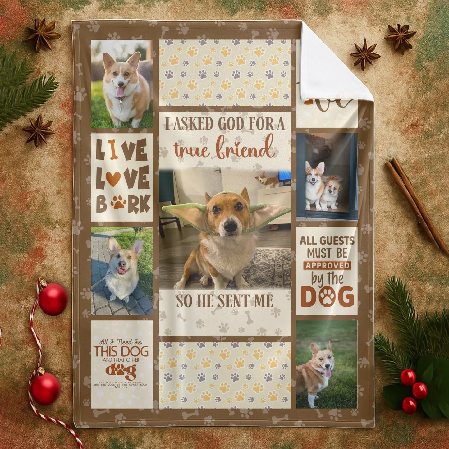 Custom Dog Blanket – Personalized Pet Photo Quilt Style Gift for Dog Lovers